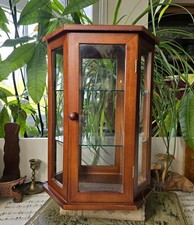 Vintage Hexagon Wooden Glass