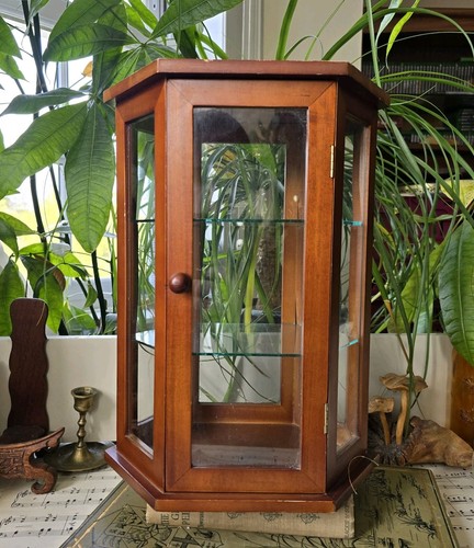 Vintage hexagon wooden glass - vintage,