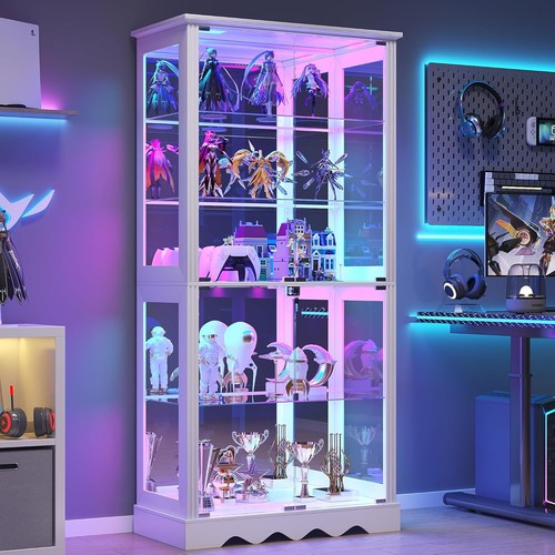 Glass display cabinet with rgb - with,