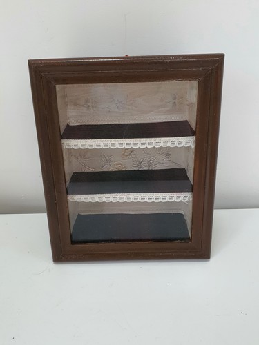 Vintage curio cabinet wooden - vintage,