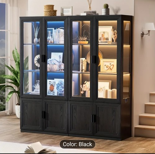 Tier curio cabinet glass - 3,